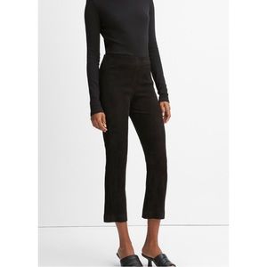 VINCE Stretch-Suede cropped flare legging